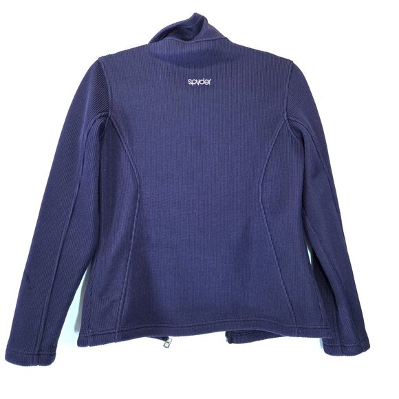 Spyder Blue Knit Fleece Jacket Size M - Picture 3 of 5
